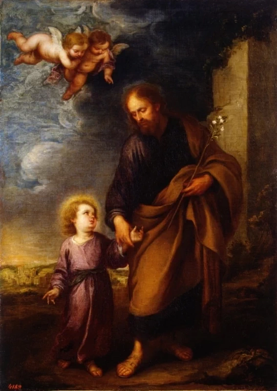 Bartolomé Esteban Murillo - 289, San Giuseppe col Bambino Gesù, Hermitage, San Pietroburgo
